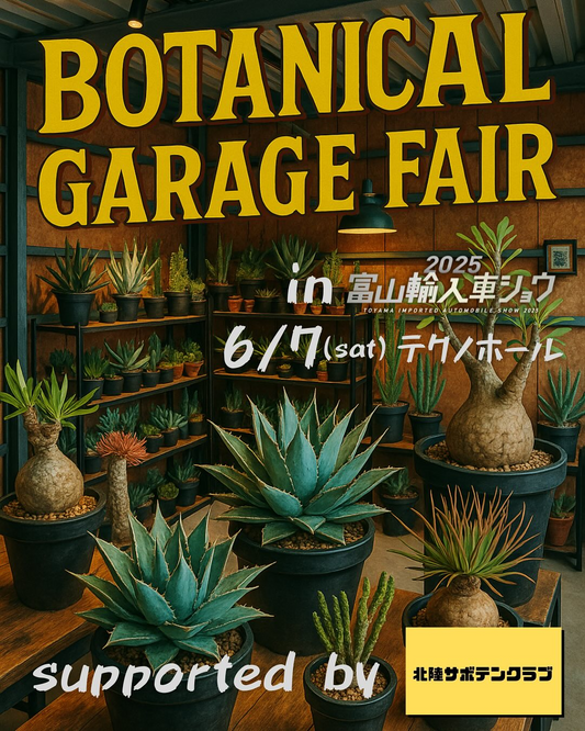 北陸サボテンクラブがBOTANICAL GARAGE FAIRを富山県テクノホールで開催、15の専門出店者によるサボテン・多肉植物販売会を6月7日実施