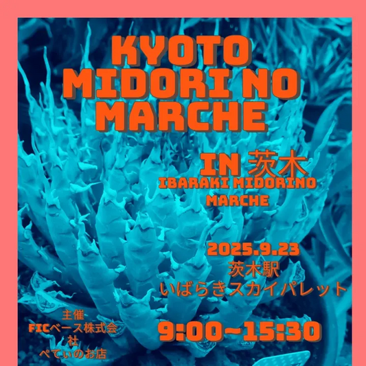 FIC株式会社ぺてぃのお店がKYOTO MIDORI NO MARCHE IN 茨木を9月23日開催、いばらきスカイパレットで39軒の専門店が集結