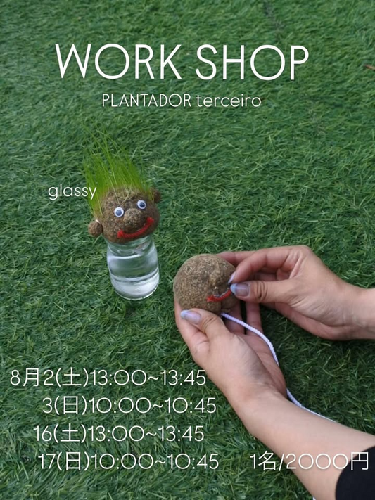 PLANTADORが自分だけのglassyワークショップを8月2日開催、沖縄県那覇市で緑の髪の毛が生える手作り体験を実施