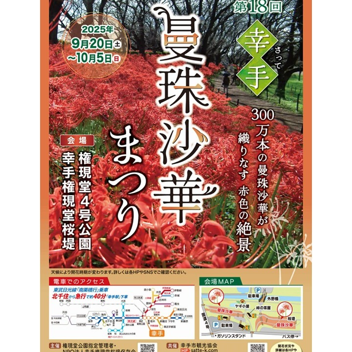 巾着田曼珠沙華まつり2025が9月19日から開催、500万本の彼岸花が日本最大級の群生地に咲き誇る