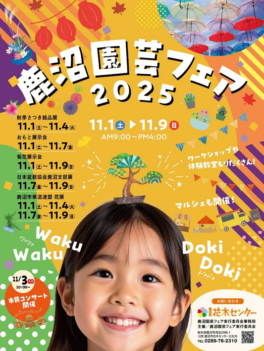 鹿沼市花木センターが第30回鹿沼園芸フェアを開催、11月1日から9日に展示と体験企画が集結し地域の園芸文化に寄与