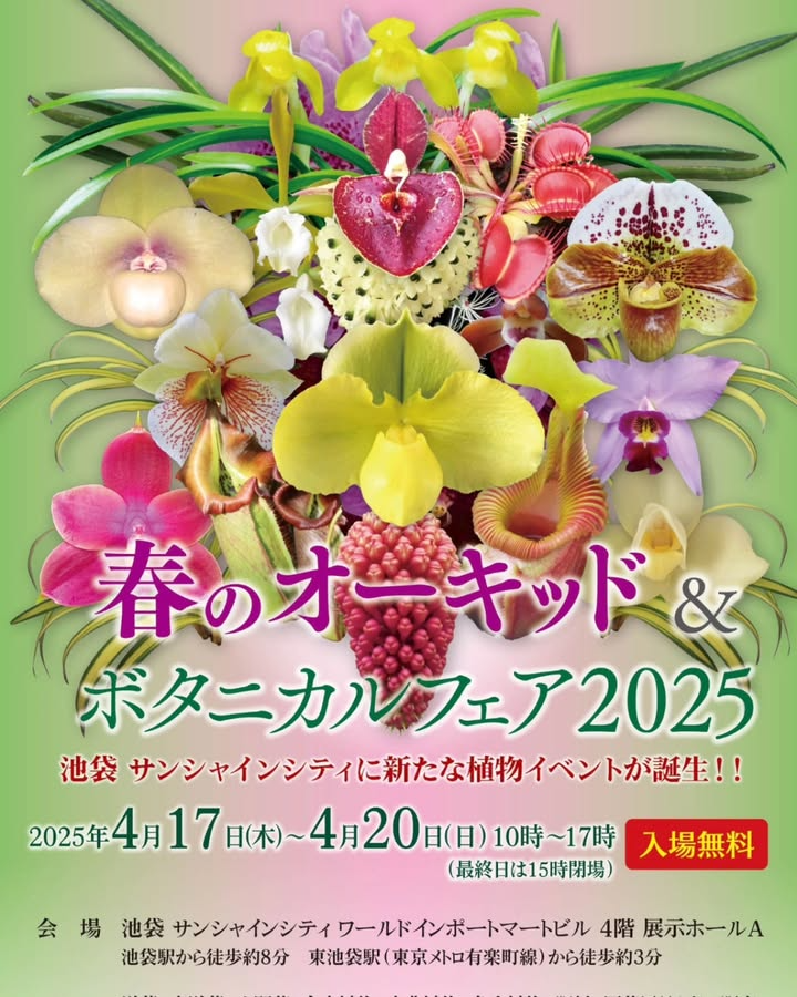 春のオーキッド&ボタニカルフェア2025が池袋サンシャインシティで開催、国内外から約50社の植物専門家が集結