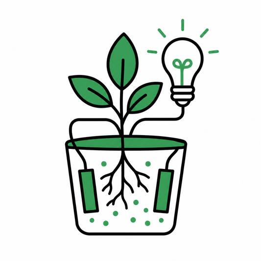 微生物の力で明かりをともす植物発電を小学生が体験