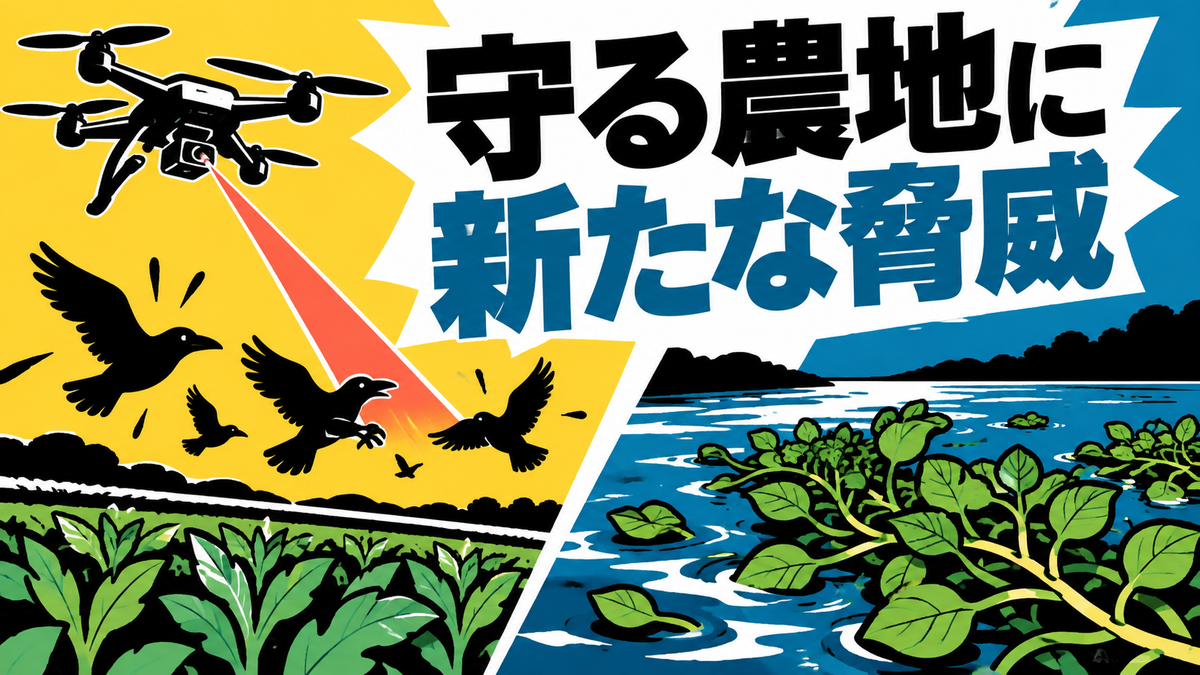 レーザーによる鳥獣対策と大雨後の雑草問題、10月の農業ニュース