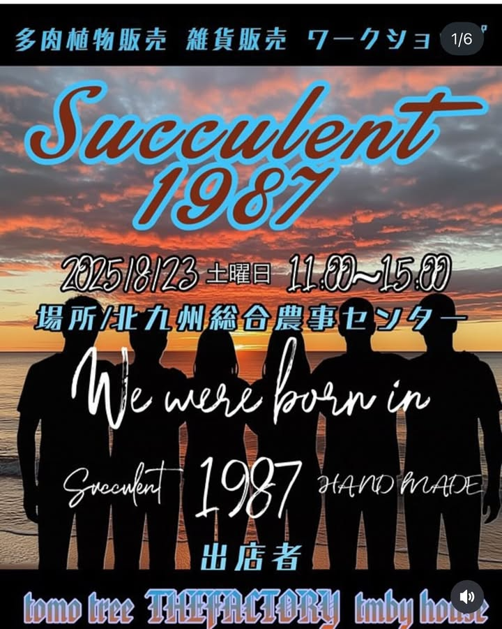 1987年生まれの同級生3組がSucculent1987を北九州農事センターで開催、エケベリアと粘土細工ワークショップを実施