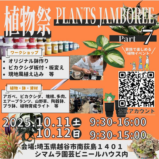 PLANTS JAMBORE Part 7が越谷で二日間開催、鉢づくりや板付け体験と多彩な植物販売が来場者の購買意欲を刺激