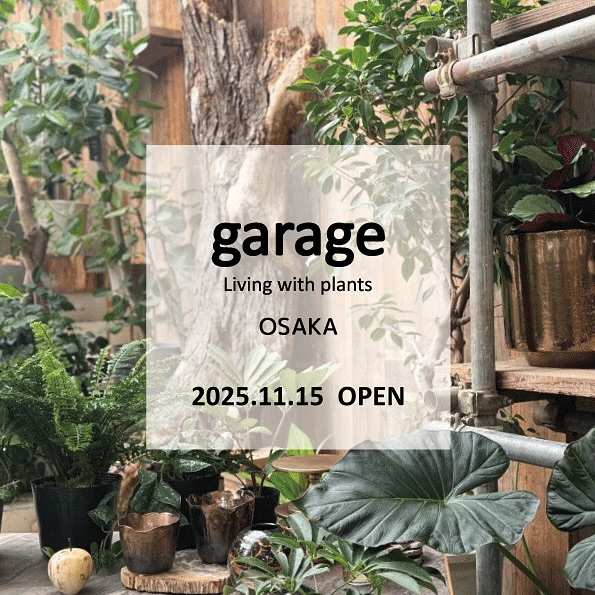 garageOSAKAが2025年11月15日にKITTE大阪で開業、関西初出店が観葉植物とブロカントを提案