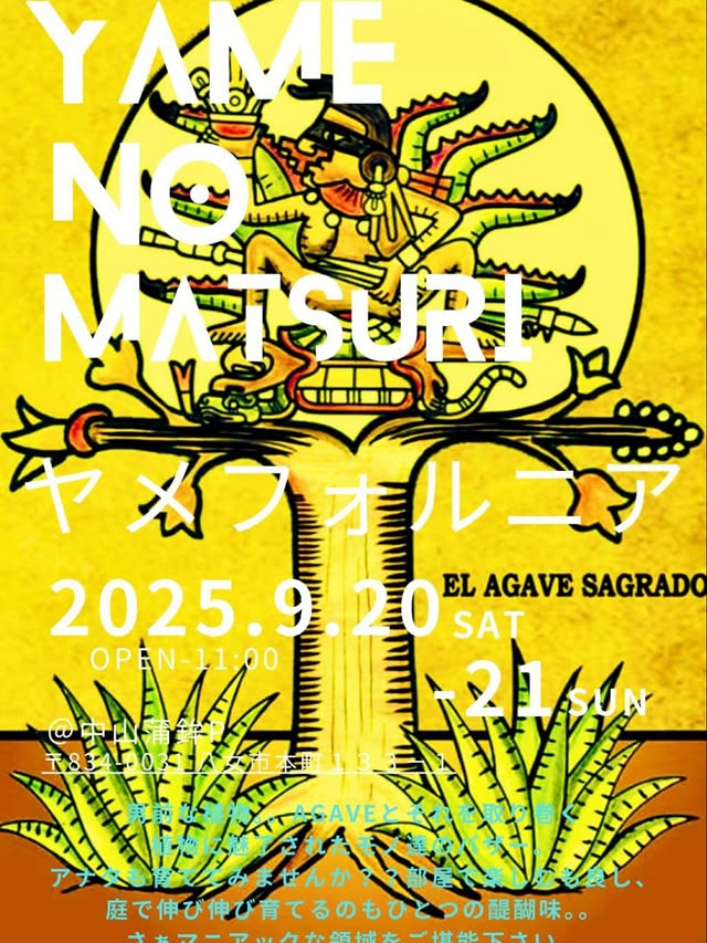 ヤメフォルニアが珍奇植物市を開催、八女市の中山蒲鉾駐車場で9月20日21日に実施し植友の出品が来場者の関心を集める