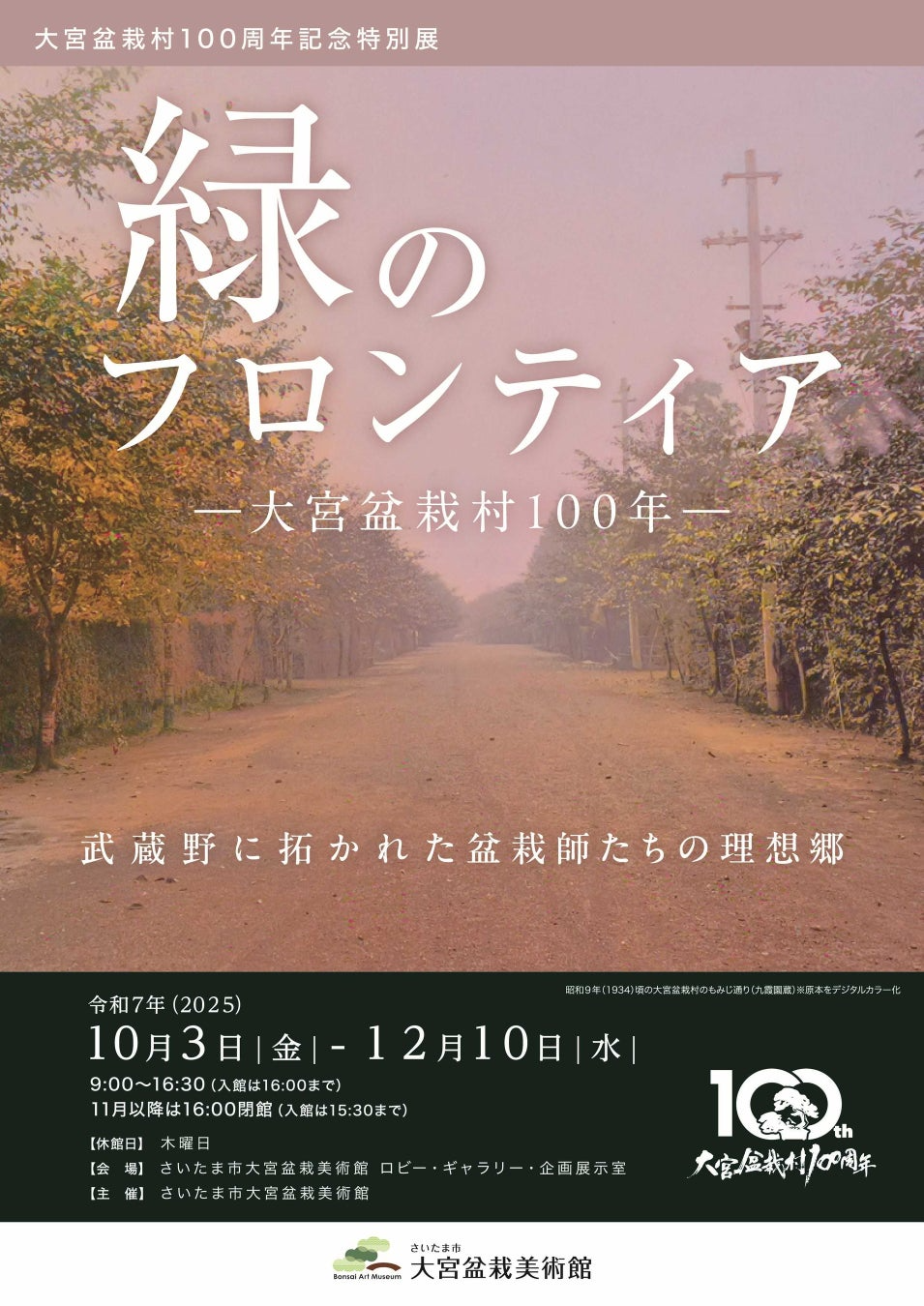 大宮盆栽美術館が大宮盆栽村100周年記念特別展を開催、緑のフロンティア大宮盆栽村100年を資料と名品で紹介し地域文化の理解を深める