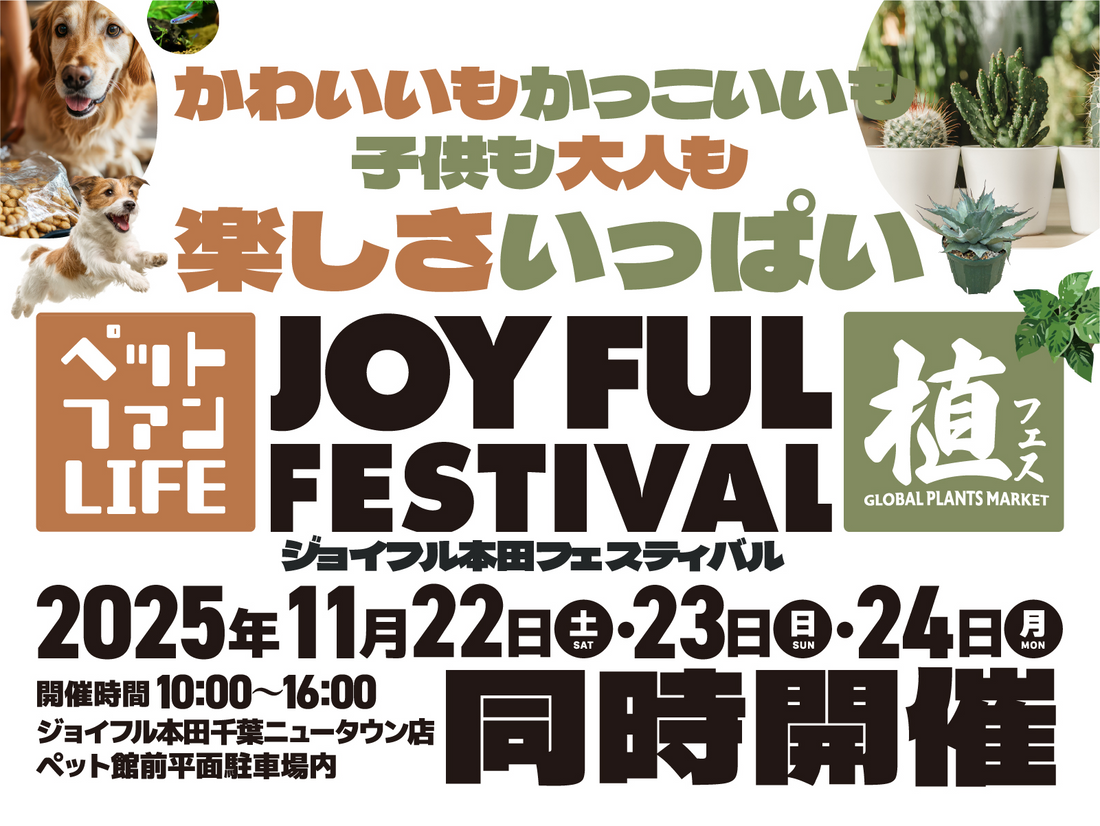 ジョイフル本田千葉ニュータウン店がJOYFUL FESTIVAL2025第2弾を開催、植フェスとペットファンLIFEを3日間で実施