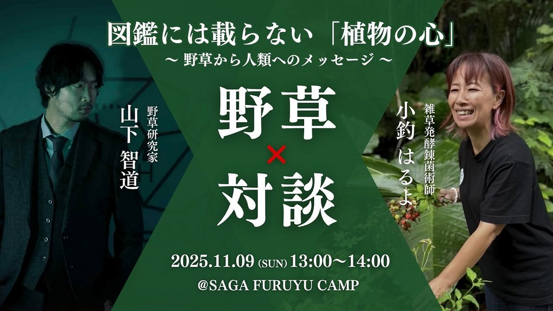 山下智道と小釣はるよが特別対談を開催、野草フェスin佐賀2025で図鑑に載らない植物の心を共有