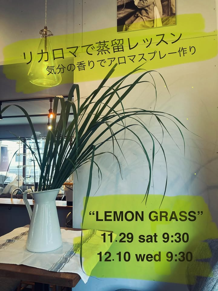 理科室蒸留所がリカロマで蒸留ワークショップ2025を開催、レモングラス芳香蒸留水とアロマスプレー作りが自家蒸留入門に役立つ機会に