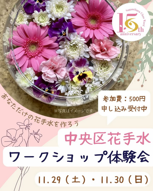 中央区花手水ワークショップ体験会2025が横山公園で花手水づくり体験を実施し相模原市中央区の公園で花と触れ合う機会に