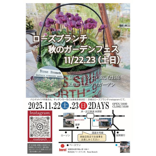 ローズブランチ秋のガーデンフェス2025が米原コミュニティーガーデンで開催され庭づくりと花苗の魅力が滋賀の来場者に広がる
