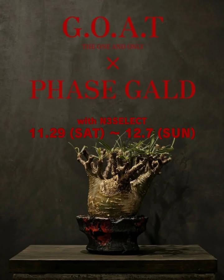 GOAT goat GODZILLA godzilla 大鉢 𝐆.𝐎.𝐀.𝐓とPHASEGALDがGODZILLA鉢即売会2025をN3SELECTで開催、福岡