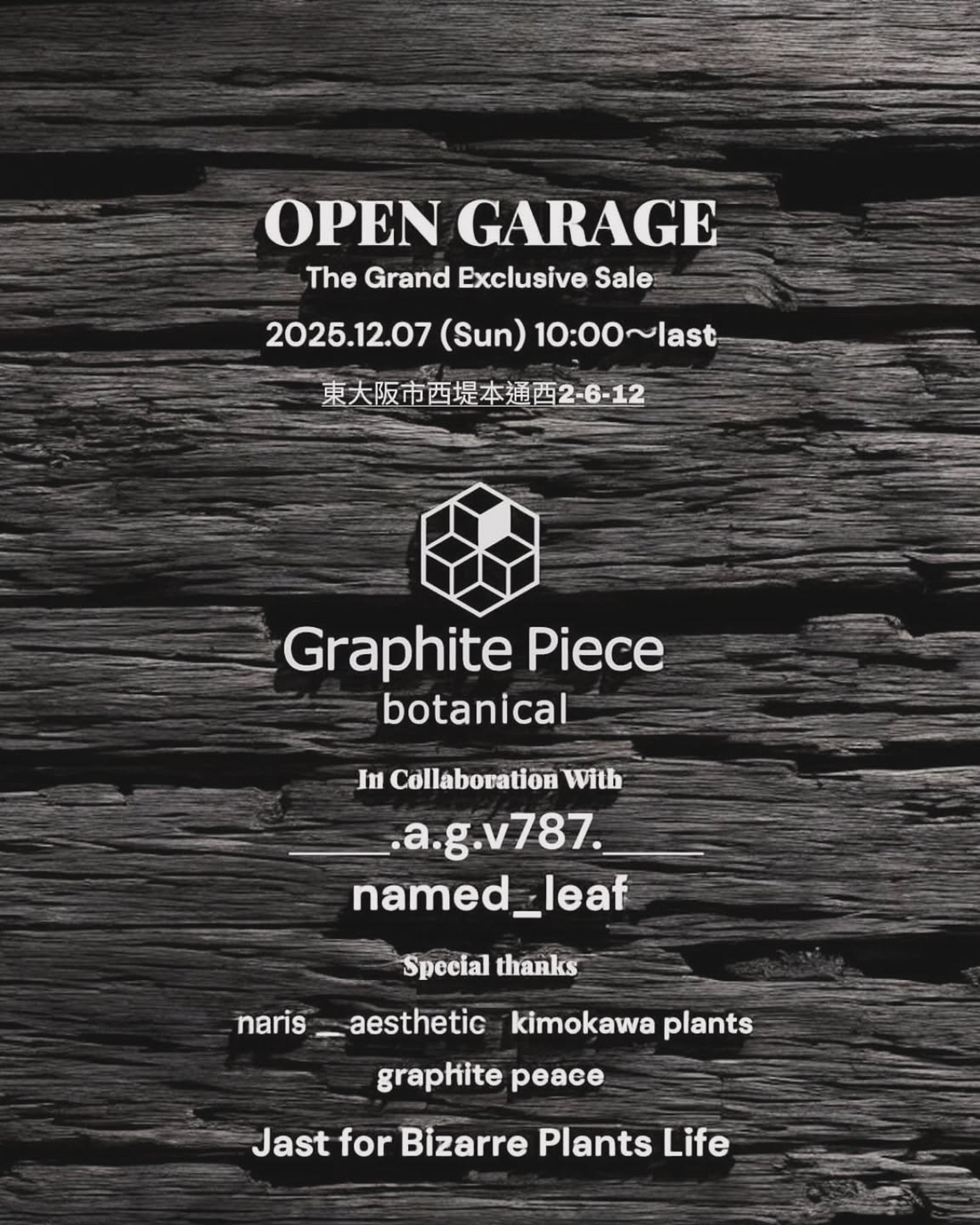 Graphite Piece botanicalがOPEN GRAGE2025を開催、アガベや塊根植物とネイルケアで東大阪の植物愛好家の交流を促す