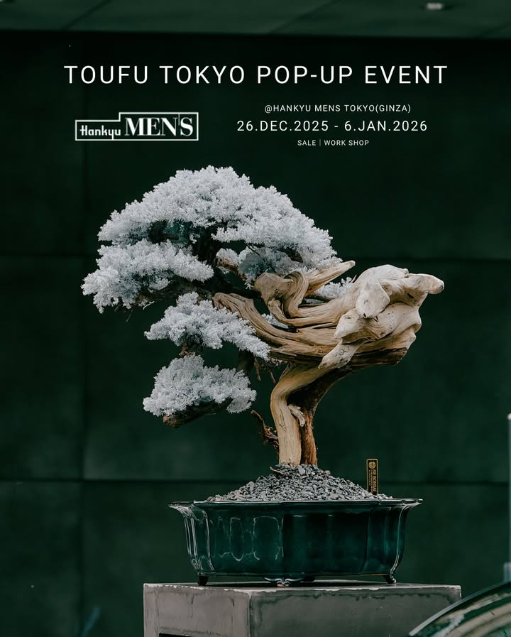 TOUFU TOKYOが有楽町阪急メンズ東京でRE BONSAIポップアップを開催、年末年始営業に合わせた盆栽アート展示とワークショップが都心で注目を集める - リーフラ編集部