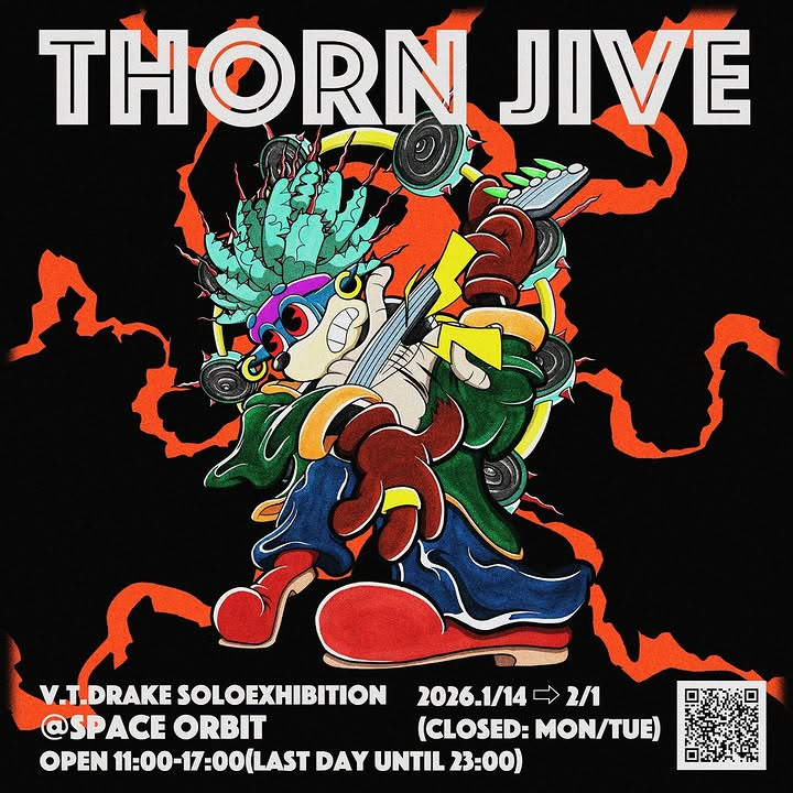 space orbitがTHORN JIVE個展を開催、アガベとカートゥーン題材の作品展示販売を実施