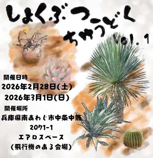 しょくぶつちゅうどくvol.1が出店者を告知、淡路島エアロスペースに全国の植物店とキッチンカーが集結