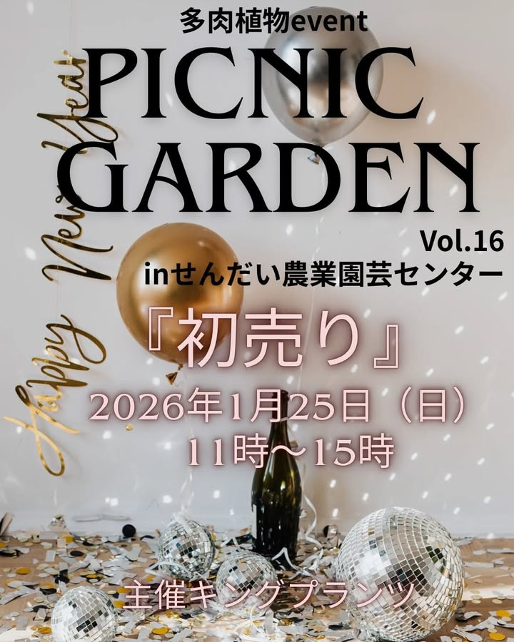 キングプランツがPICNIC GARDEN Vol.16初売りを開催、福箱セット多数の多肉植物販売が仙台に集結