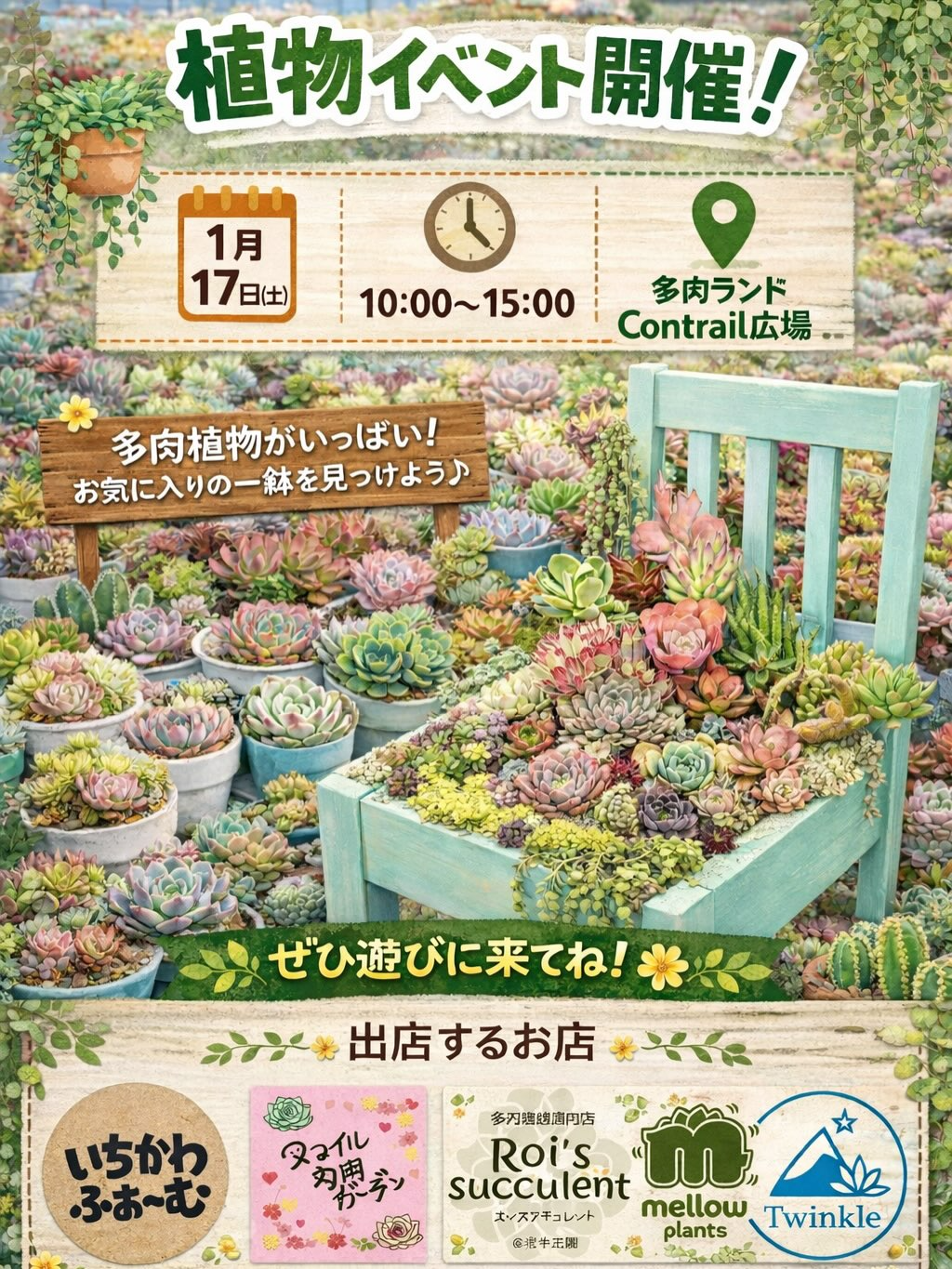 多肉ランドContrailが植物イベントin多肉ランドContrail2026を開催、多肉植物店5店の出店が来場者の選択肢を拡大