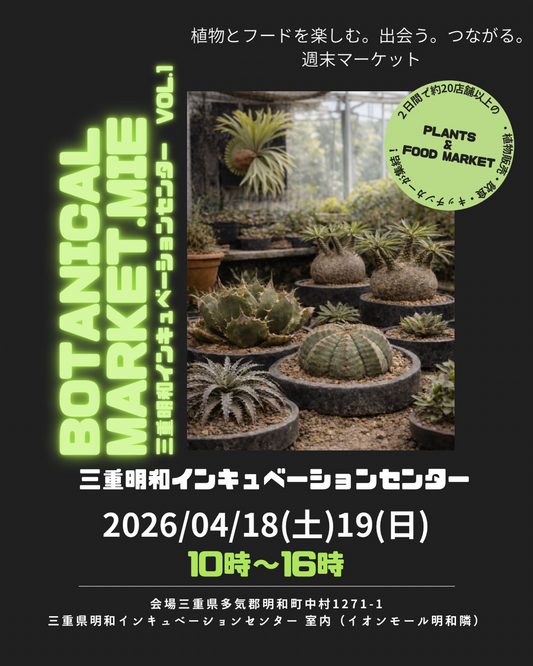 BOTANICAL MARKET in三重明和インキュベーションvol.1が開催決定、明和町で植物とフードの週末市を実施
