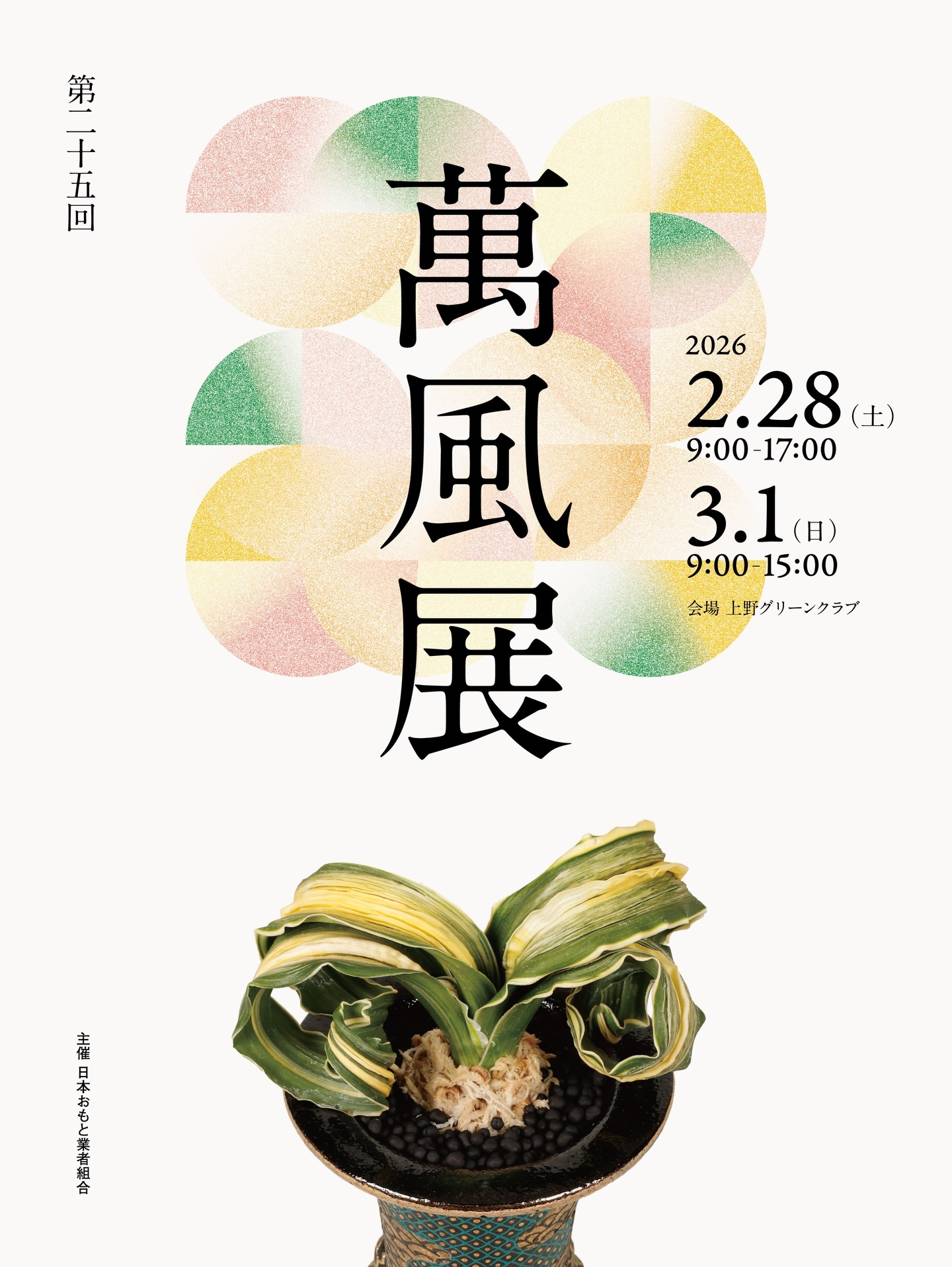 第25回萬風展が万年青文化体験を実施、上野蓬莱閣で展示と講習会を開催 - リーフラ編集部