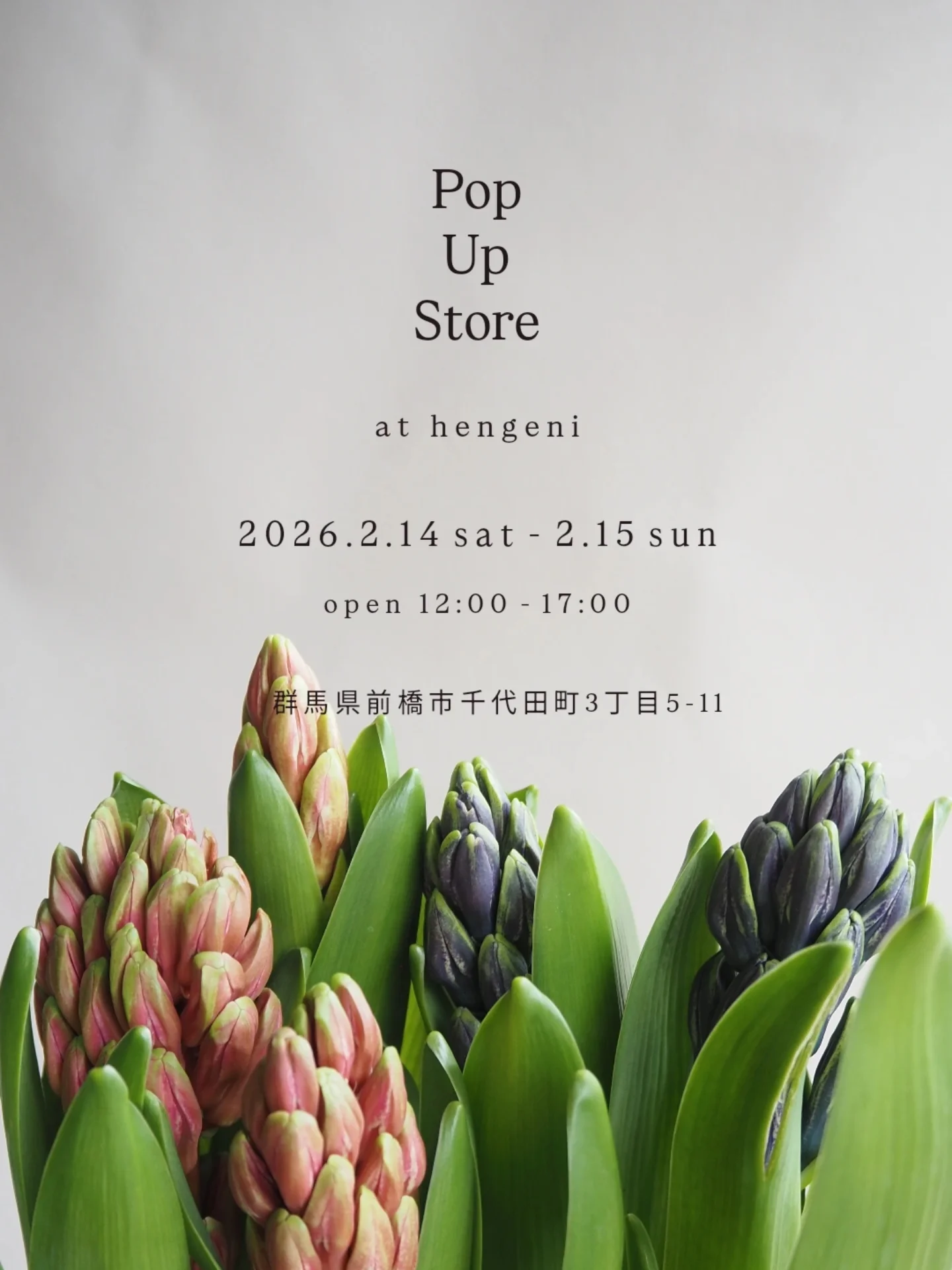 HENGENI BOOKSがPOP UP STORE at hengeni2026を開催、観葉植物とヒヤシンスの販売を前橋で実施 - リーフラ編集部