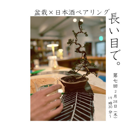 第七回盆栽×日本酒ペアリング長い目でが開催、松柏盆栽と古酒の組み合わせを提供