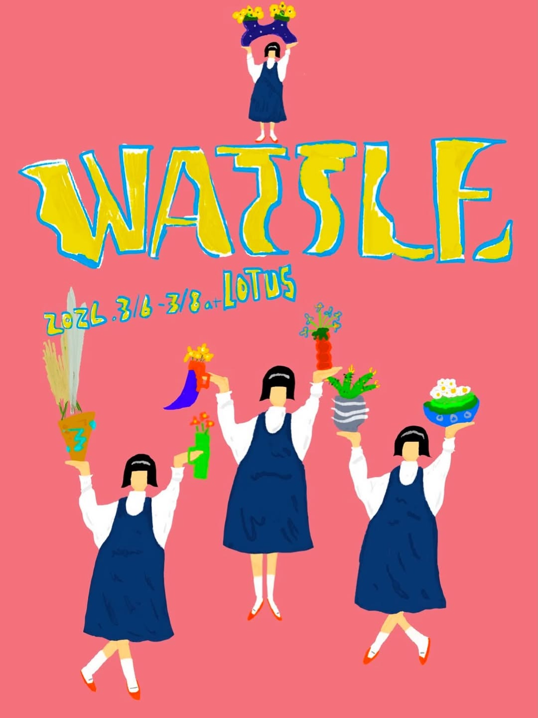 WATTLEがWATTLEPOPUPを開催、CAFÉロータスで世界中の花瓶を展示販売
