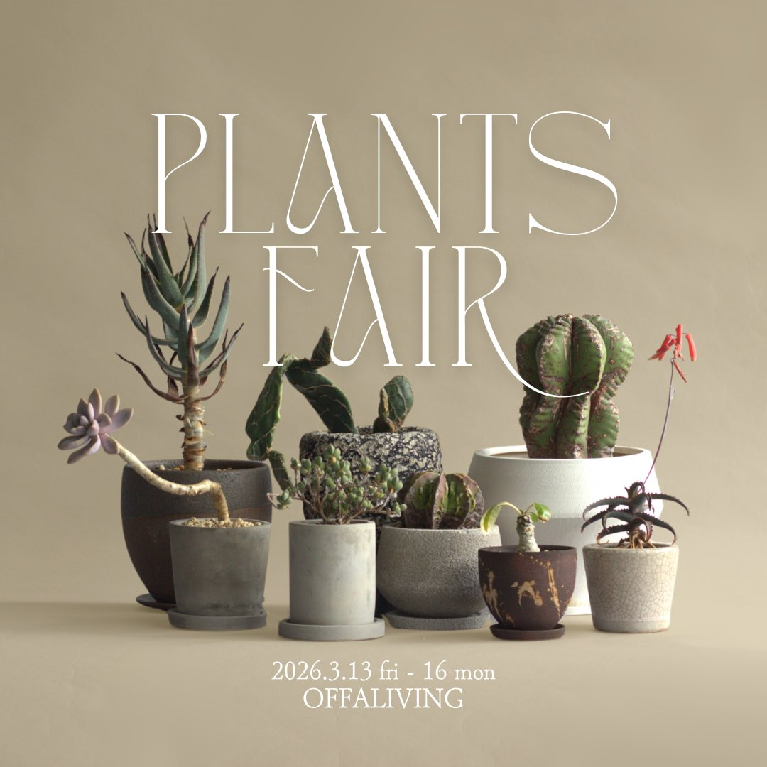 OFFA LIVINGがPOP UP STORE PLANTS FAIR2026を開催、多肉植物と塊根植物の展示販売イベント