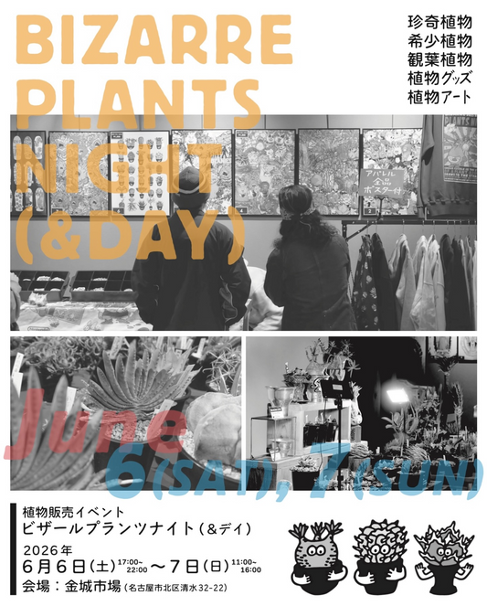 ビザールプランツナイトBIZARRE PLANTS NIGHT DAY2026が名古屋金城市場で開催、珍奇植物販売イベント