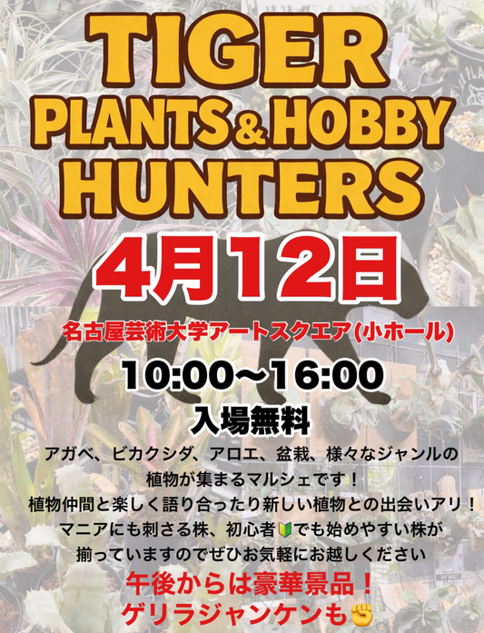 第2回TIGERPLANTSHOBBYHUNTERS2026が開催、植物交流と趣味の出店が北名古屋市の会場に集結