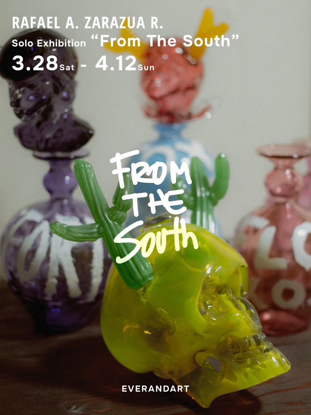 EVERANDARTがRAFAEL A. ZARAZUA R. Solo Exhibition From The South 2026を開催、吹きガラス彫刻作品の個展が目黒エリアに登場