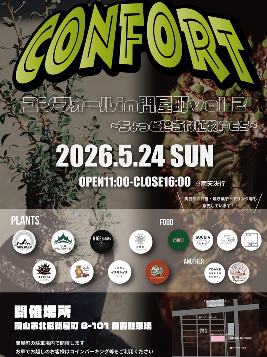 CONFORT in問屋町 vol.22026が岡山で開催、塊根植物とアガベの珍奇植物FESが来場者の注目に