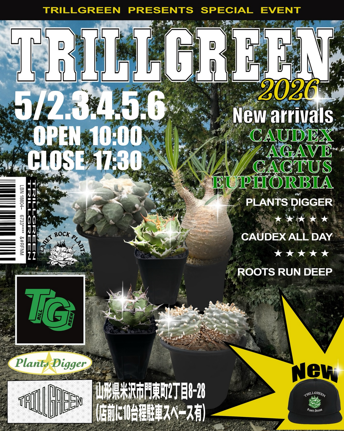 TRILLGREENがSPECIALEVENT2026を開催、GW5日間限定の植物セールが米沢