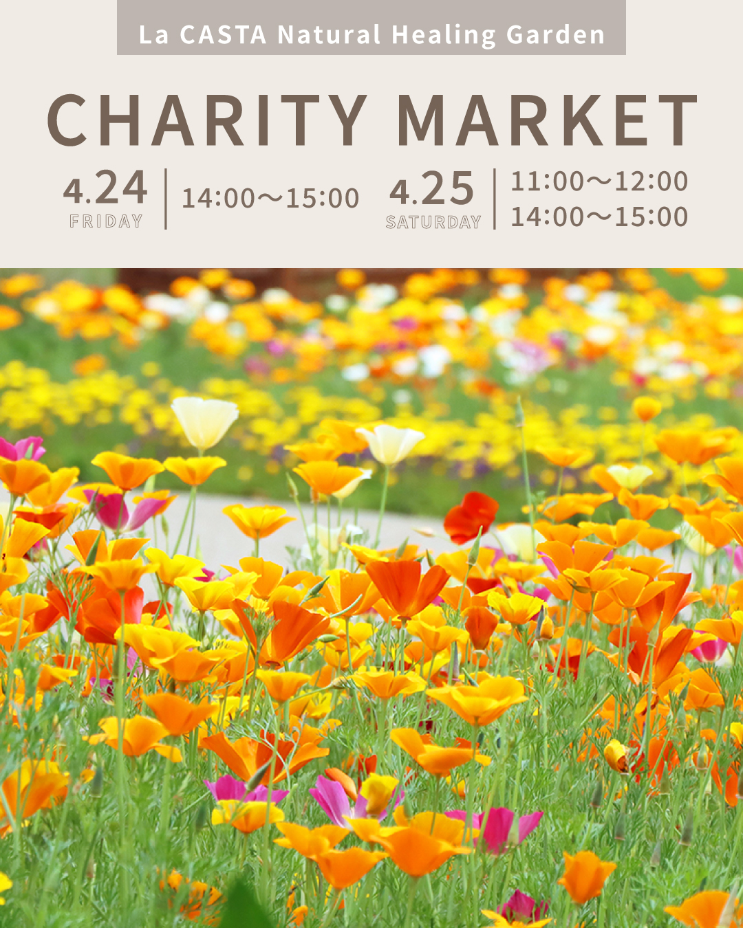 LaCASTANaturalHealingGardenCHARITYMARKET2026が苗販売を開催、売上全額が高瀬川流域の自然保護支援に