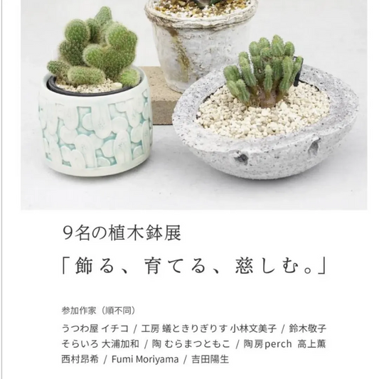HANAOCOFFEEが2026年に9名の植木鉢展を開催、陶芸家の一鉢が植物の魅力を引き立てる展示に