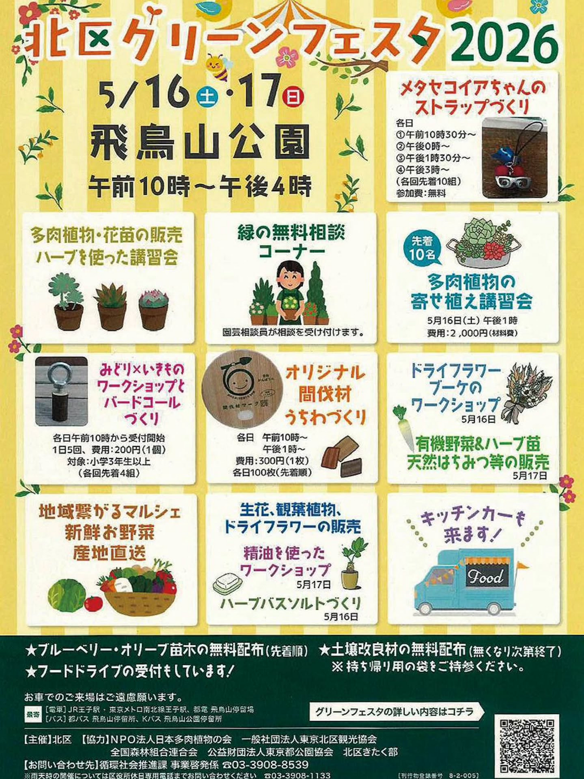 北区グリーンフェスタ2026が飛鳥山公園で開催、多肉植物販売と寄せ植え