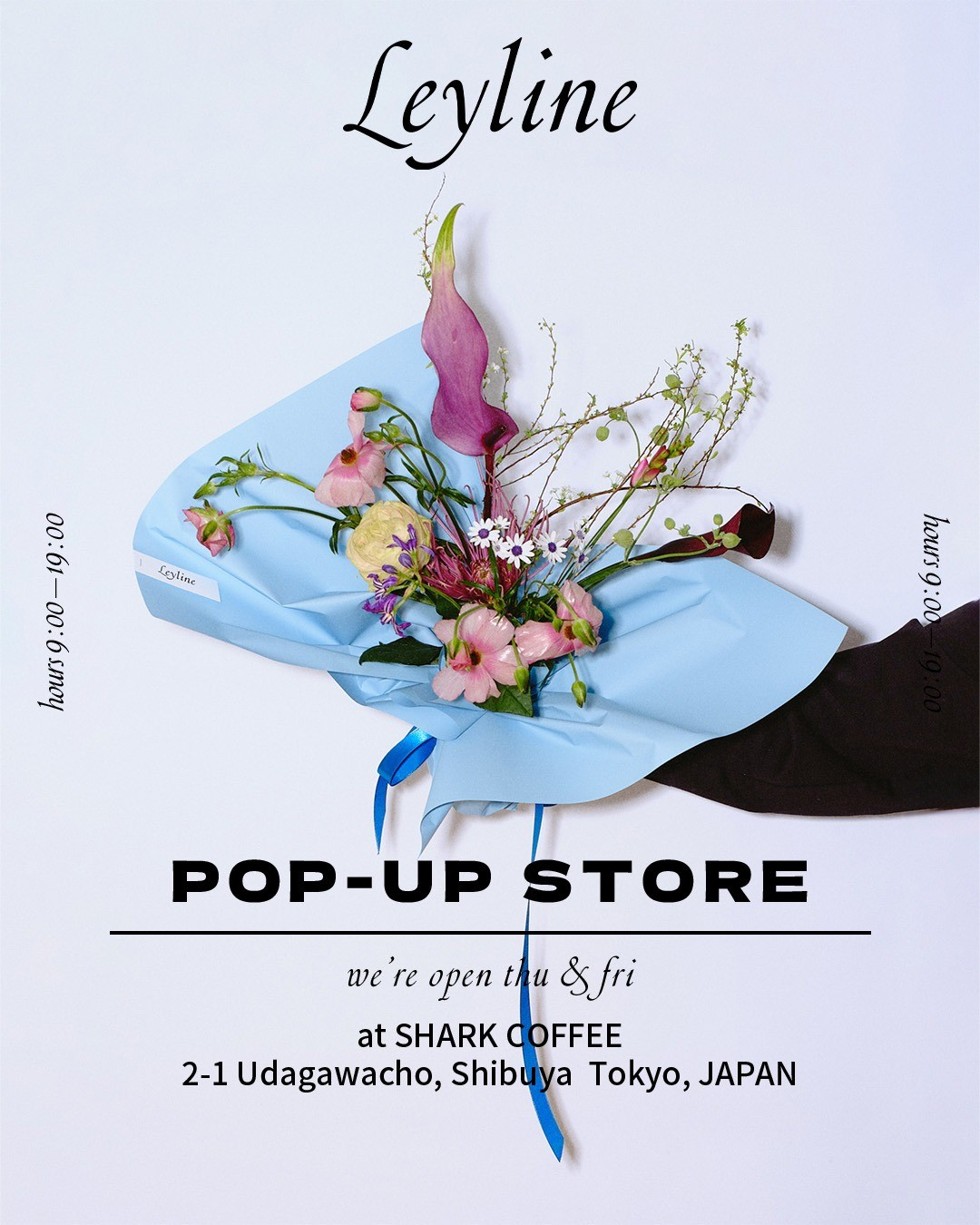 LEYLINEPOPUPSTORE2026がSHARKCOFFEEで開催、渋谷でギフト花束と1輪販売を実施