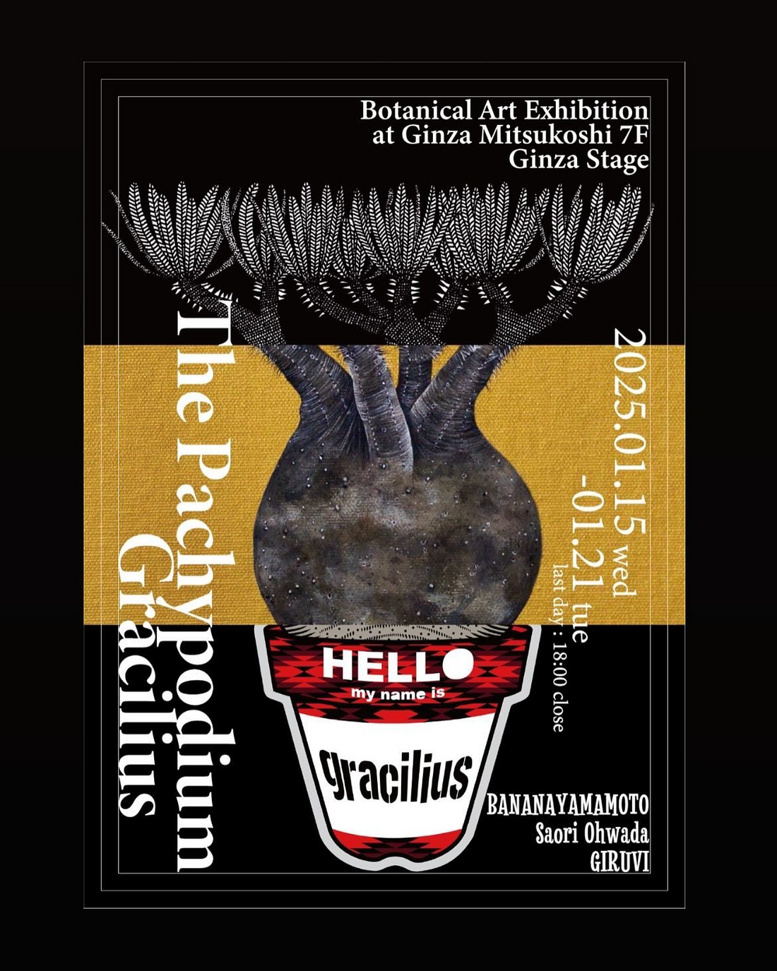 3名のアーティストが銀座三越でボタニカルアート展を開催、Pachypodium Graciliusをテーマに新たな芸術表現を展開