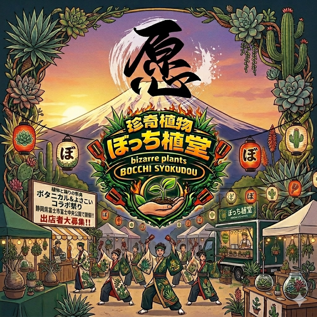 愿とぼっち植堂コラボイベント第二弾2026が富士中央公園で開催、秋のボタニカルマーケット出店者を募集