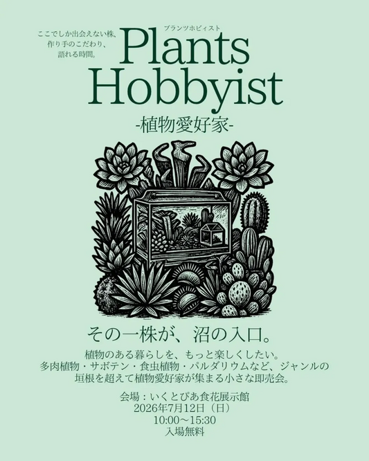Plants Hobbyist植物愛好家2026が初開催、多肉植物やサボテンと食虫植物の即売会を実施