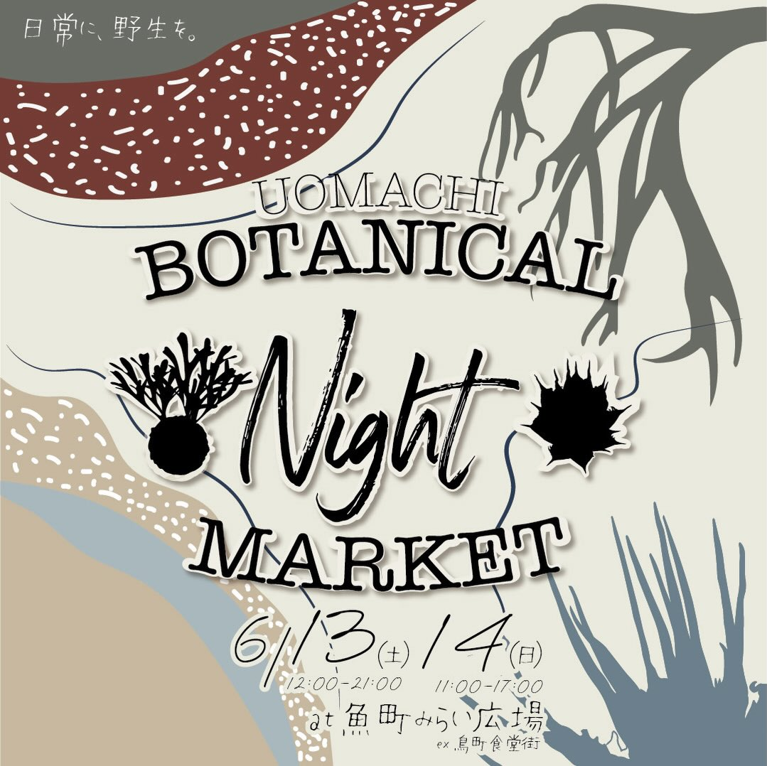 魚町みらい広場でUOMACHI BOTANICAL Night MARKET2026を開催、アガベやビカクシダと鉢が集結