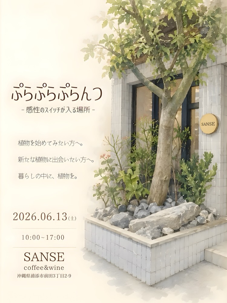 SANSE coffee&wineでぷらぷらぷらんつ2026を開催、観葉植物やアロイドとビザールプランツが集結