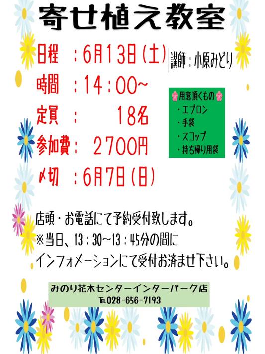 みのり花木センターインターパーク店が寄せ植え教室2026を開催、小原みどり氏による園芸体験を実施