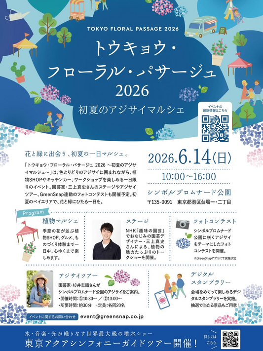 TOKYO FLORAL PASSAGE 2026が初夏のアジサイマルシェを開催、台場の花と緑の体験企画が集結