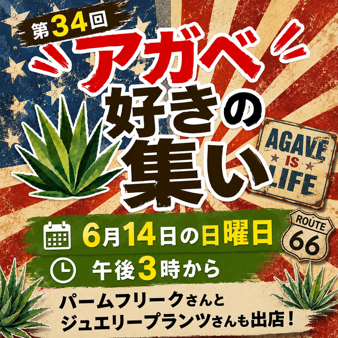 第34回アガベ好きの集いが春日井で開催、アガベ販売と出店イベントを同時実施
