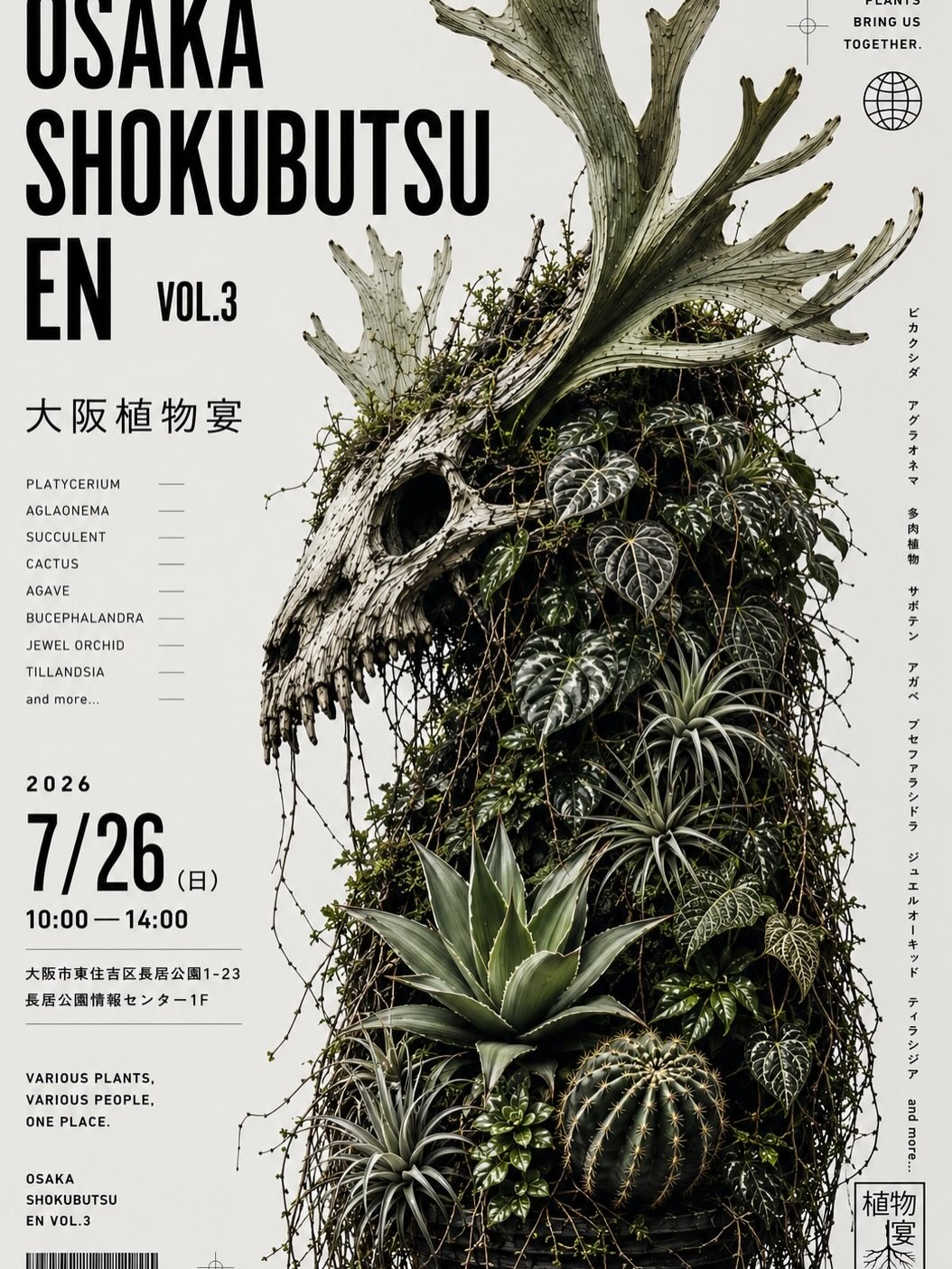 OSAKA SHOKUBUTSU EN VOL.3 第三回大阪植物宴が長居公園で開催、ビカクシダやアガベなど多様な植物が集結