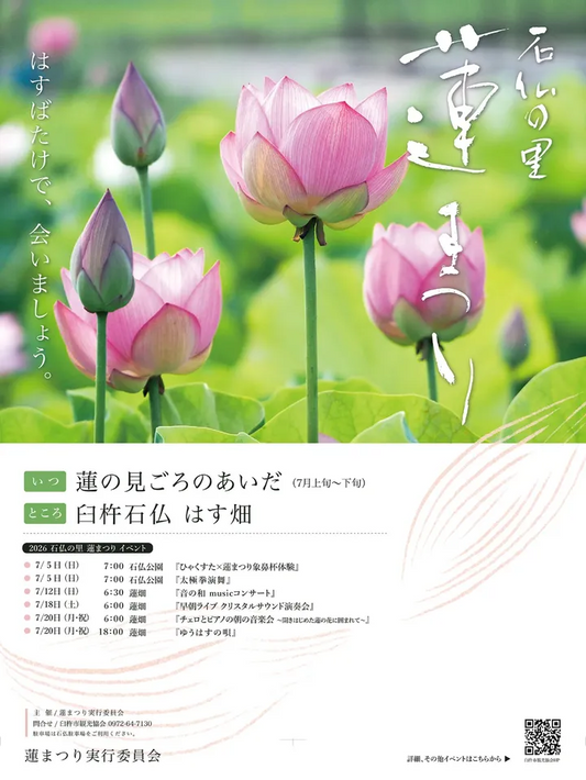 石仏の里蓮まつり2026が臼杵石仏蓮畑で開催、蓮鑑賞と早朝イベントを楽しめる夏の催し